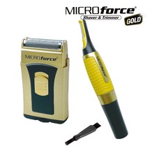 마이크로포스 골드 면도기 + 트리머 1+1 초소형 휴대용 전기 전동 방수 면도기 구레나루 잔털 콧털 코털 제거 정리기, 마이크로포스 면도기+트리머
