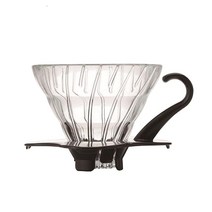 Hario V60 유리 커피 드리퍼 사이즈 02 화이트, Size 01, Black