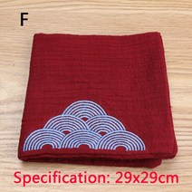 소창 수건 손수건코튼 린 넨 중국 스타일 선 티 타월 흡수 두꺼운 걸레 꽃 자 수 차 코스터 액세서리, 06 F