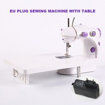 컴퓨터자수 옛날 재봉틀 배우기 휴대용 미니 데스크탑 발 페달 야간 조명 가정용 직선, eu 테이블