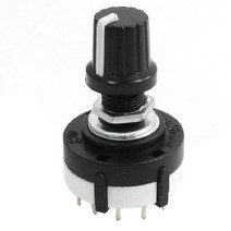 Uxcell a13122500ux0394 3P4T 3 Pole 4 Position Single Wafer Band Selector Rotary Switch w Knob, 1