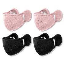 마이너컴퍼니 방한 귀마개 마스크 업그레이드, 블랙2개+핑크2개