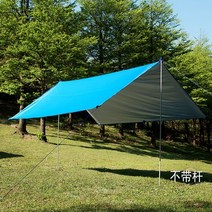 꽁타프 어반포레스트 렉타 헥사 아릭시 디디 치즈 하비 실 블랙코팅 면 타프 캐노피 텐트, 하늘색3-4인용