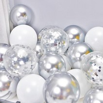 생일풍선 파티 숫자 풍선 12pcs 5/10/12 인치 금속 라텍스 풍선 크롬 광택 메탈릭 핑크 Glod 글로브 생일, 23 White Set_02 5 인치