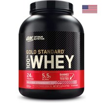 옵티멈뉴트리션 골드스탠다드 분리유청 프로틴 딸기맛향 2.27kg 73일분 BCAA 아미노산 레시틴 아세설팜 칼륨 수크랄로스, 기본, 1개
