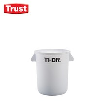 Thor 토르 원형 컨테이너 플라스틱 용기 60L(뚜껑포함) 트러스트, 백색