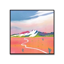 꿈꾸며 살고 있나요 김유라 작가 유럽스타일 오일 파스텔 힐링 여행 일러스트 거실 인테리어 소확행 산 그림 대형 액자, 매트 골드 알루미늄 프레임