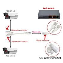 POE EXTENDER 익스텐더 확장 스플리터 네트워크 케이블 연결 커넥터 보안 카메라