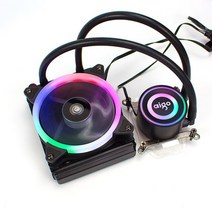 쿨러 컴퓨터 cpu 쿨링 팬 aigo 120 컬러 수냉식 일체형 수냉식 라디에이터 사일런트 데스크탑 dc12v 40.8w 워터 드레인 라디에이터