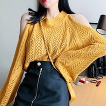 드레스날다 아우라 오프숄더 루즈핏 스카시니트(mknit1254)