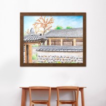 나봄갤러리 감나무와 기와집 4 감그림 감나무 액자 사업장추천그림, 4.내츄럴 브라운 액자