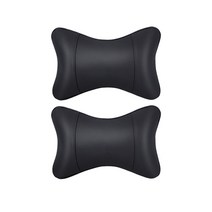 발란스코드 차가겸용 리넨 가죽 목베개 쿠션 차재 기억면 자동차 머리베개 허리베개, 빨강, 머리베개 1쌍.