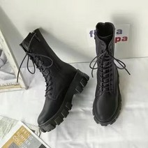 플랫 워커 화이트 블랙 통굽 슬림 라이더 숏부츠 봄 가을 단화