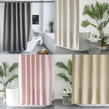 패브릭 욕실 샤워커튼 방수 화장실 커텐 다용도 멜란지, 샤워커튼(120x180)중형:핑크