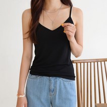 데일리앤 라미 기본 브이넥 이너 끈 나시 티셔츠