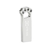 에스티원테크 ST70 USB 메모리 메탈재질 귀여운 고양이발바닥, 32GB, 실버