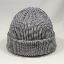 짧은 일반 커프 모자 BEANIES 여성 남성 겨울 니트 해골 힙합 STREETWEAR 네온 옐로우 오렌지 밝은 녹색, 1개, 회색