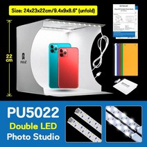 Puluz 토이 스튜디오 라이트 박스 3 모델 Led 접이식 빈티지 슈 텐트 키트 6/12 매장용 화면, 02 20cm Dual LED