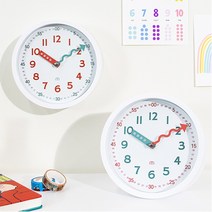 클리어 키즈 어린이 시계공부 교육용 벽 탁상 겸용 시계, B형