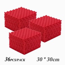 ammoom 스튜디오 방음재 방음용 계란판 30 x 30cm, 36개, 레드
