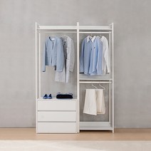 더윅 조립식 드레스룸행거 1400 세트(수납형), 오크