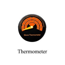 캠핑용 화목난로 실외 4/5/6 블레이드 열 전원 스토브 팬 블랙 미니 벽난로 팬 난방 팬, 05 Thermometer
