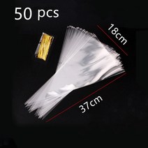 50 pcs 분명 셀로판 캔디 포장 가방 웨딩 생일 파티 장식 디저트 원추형 스토리지, 03 18x37cm