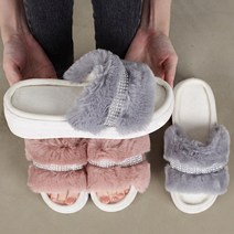 강북오빠 아메리칸 G큐빅 여성 사무실 털 슬리퍼 털실내화