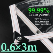 클래식 티피 캠핑 타프쉘 유일 어닝 270도 에어 쉘터 라운지 개방형사용자 정의 99.9 pvc 투명 타포린 방풍 방수 비 천 쉼터 투명 방수 정원 천막 pvc 방수포 돛, 0.6m x 3m