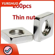 사각 얇은 너트 스테인리스 스틸 M3 M4 M5 M6 M8 A2 DIN 562 200 개로트, 7.M8x13x62mm