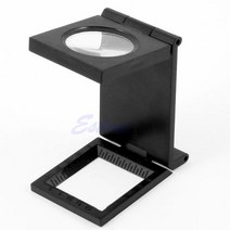 10x loupe 돋보기 데스크탑 직물 재봉 측정 스케일 카운터 접이식, 검은색