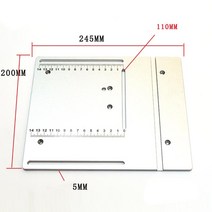 알루미늄 미니 테이블 톱 클리어런스 인서트 플레이트 원형 톱 플립 보드 마이 터 게이지 가이드 리프팅 스, 04 B silver