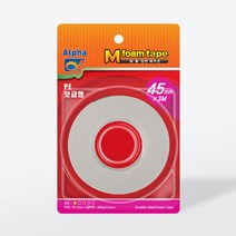 알파 M시리즈 폼양면테이프 보급형 45mmx3M (1.0T/PE폼) 낱개, 단품