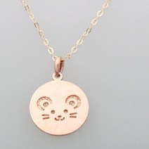 18K GOLD 체인포함 찍찍이컷 쥐띠 미아방지목걸이 BP1019, 단품