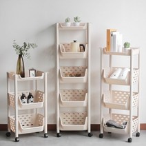 이동식 정리함 푸시아 다용도 트롤이리 2단 3단 4단 5단 선반 무빙 카트 웨건 미용실 주방 수납, 푸시아 선반 3단