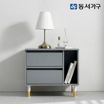동서가구 네오 일릭스 모던디자인 600 2단 협탁 오픈형 NEO1226, 연그레이