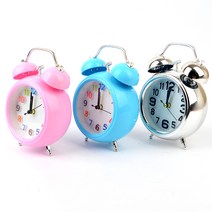 어린이 유아 미니 알람시계 초침소리 작은 예쁜 탁상시계, 메탈(랜덤)