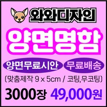 명함 500매 명함제작 양면디자인무료 고급명함 대량명함 쿠폰 명함인쇄 코팅명함 무코팅명함 명함출력 수입지명함, 양면 코팅명함, 3000