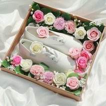 갓샵 전역 꽃신 박스 상자 여자친구 전역선물 플라워박스, 옵션2+여분장미꽃(색상랜덤) 3송이+조화(랜덤발송)