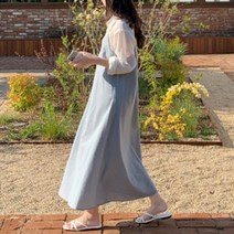 [바보사랑] 겟잇미 브이넥 린넨 플레어 뷔스티에 롱원피스[겟잇미]