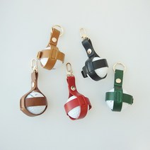 골프공 주머니 1구 케이스 홀더 가방 볼주머니 이니셜 각인 선물, 링형, 레이저각인(한글가능), 탄브라운