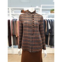 S쏠레지아 여성 목프릴 체크 모직 블라우스 SOLAWBL040