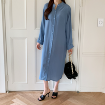 리엘라 도리포 오버핏 버튼 롱 원피스