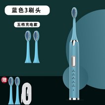 스마트소닉전동칫솔 치아미백 방수 전동칫솔, 블루+USB브러쉬5