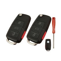 BAOLONGR 3+1 버튼 키리스 엔트리 원격 키 포브 커버 쉘 폭스바겐 제타 파사트 골프 비틀 래빗 GTI CC EOS용 2개, 2개.