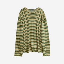 아워레가시 락 긴팔 롱슬리브 가을 골든 그린 리넨 린넨 줄무늬 스트라이프 티셔츠 627869 [정품]