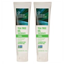 Desert Essence Tea Tree Oil Toothpaste Fennel 데저트 에센스 티 트리 오일 펜넬 치약 176g(6.25oz) 2팩