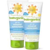 Babyganics 베이비가닉 유아 미네랄썬크림 SPF 50 177ml 2개세트