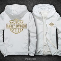 Harley Davidson 할리 데이비슨 야마하 재킷 가와사키 오토바이 후드 코트 오토바이 면 코트 반사 재킷, 재킷2XL180 80kg, 금색 할리 화이트 도금