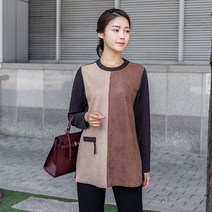 엄마옷 모슬린 배색 라운드 티셔츠 TS109226마담 미시옷 50대 중년여성의류 60대 엄마옷 빅사이즈 할머니옷 여성옷